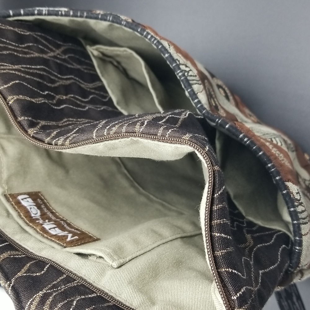 Maruca Brown & Green "Cafe Sling" Handmade in Boulder, Colorado Crossbody Bag - Picture 6 of 14